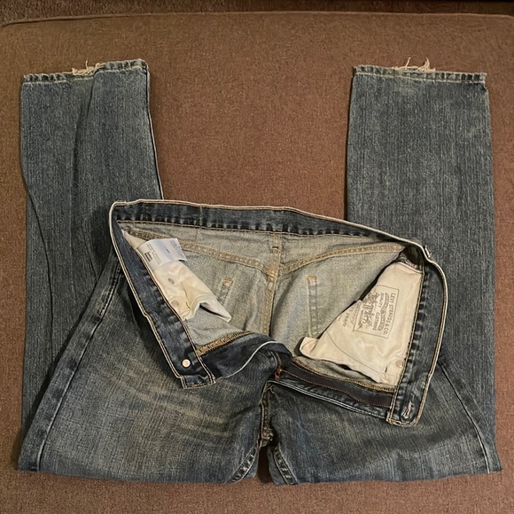 Vintage Levi's 505 Straight Regular Cut Men's Blue Jeans 34 x 30 - Picture 1 of 3
